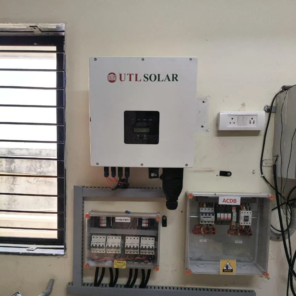 Electrical integration work on a completed commercial solar installation in Surat